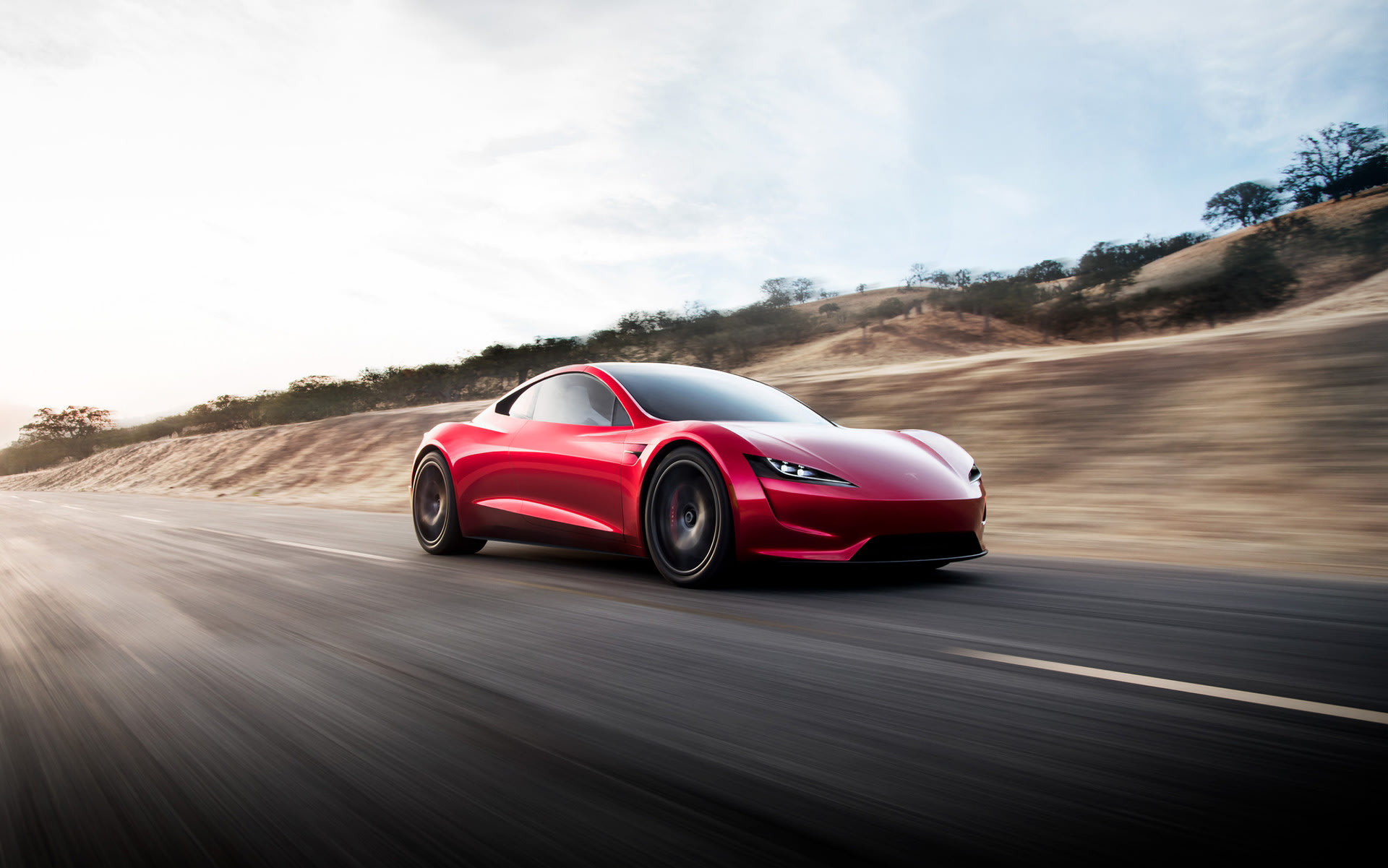2027 Tesla Roadster Gen 2 in studio shot